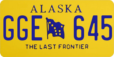 AK license plate GGE645