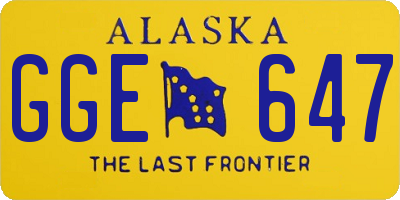 AK license plate GGE647