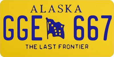 AK license plate GGE667