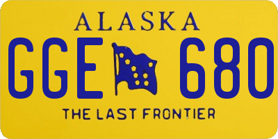 AK license plate GGE680