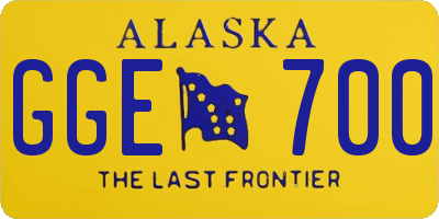 AK license plate GGE700