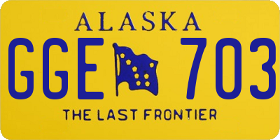 AK license plate GGE703