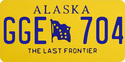 AK license plate GGE704
