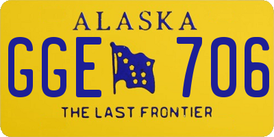 AK license plate GGE706