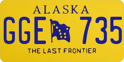 AK license plate GGE735