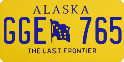 AK license plate GGE765