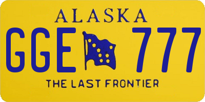 AK license plate GGE777