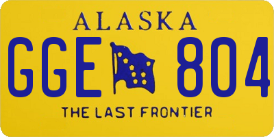AK license plate GGE804