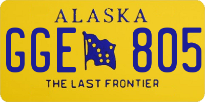 AK license plate GGE805