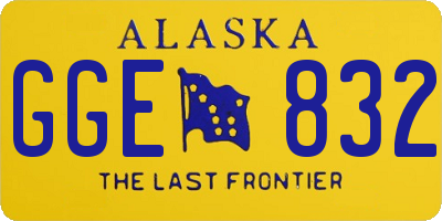 AK license plate GGE832
