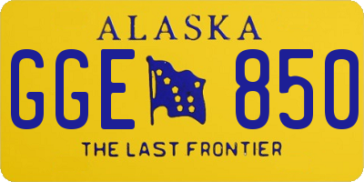 AK license plate GGE850