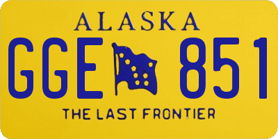 AK license plate GGE851
