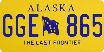AK license plate GGE865
