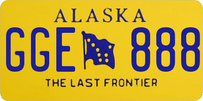 AK license plate GGE888