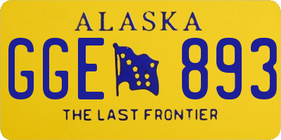 AK license plate GGE893