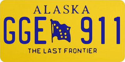 AK license plate GGE911