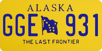 AK license plate GGE931