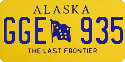 AK license plate GGE935