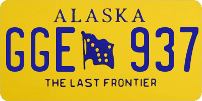 AK license plate GGE937
