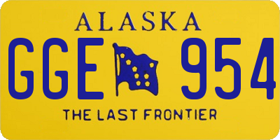 AK license plate GGE954