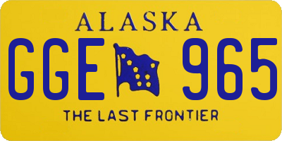 AK license plate GGE965