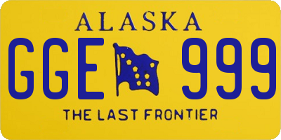 AK license plate GGE999