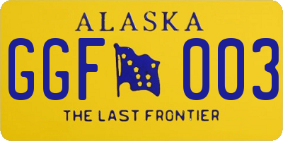 AK license plate GGF003