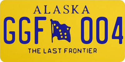 AK license plate GGF004