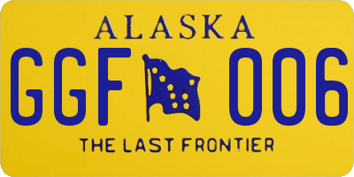 AK license plate GGF006