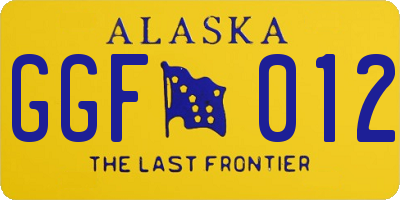 AK license plate GGF012