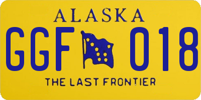 AK license plate GGF018