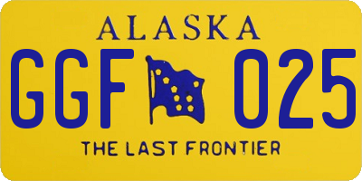 AK license plate GGF025