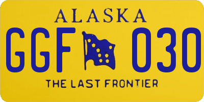 AK license plate GGF030