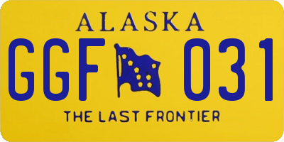 AK license plate GGF031