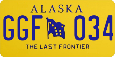 AK license plate GGF034