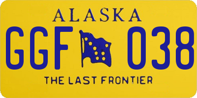 AK license plate GGF038