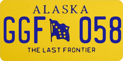 AK license plate GGF058