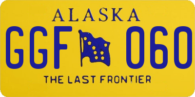 AK license plate GGF060