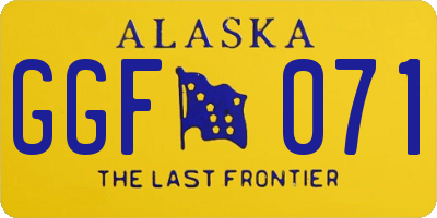 AK license plate GGF071