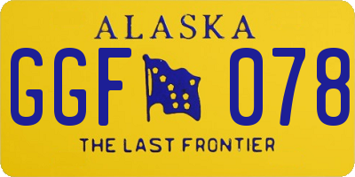 AK license plate GGF078