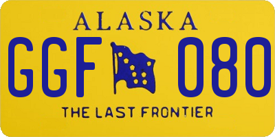 AK license plate GGF080
