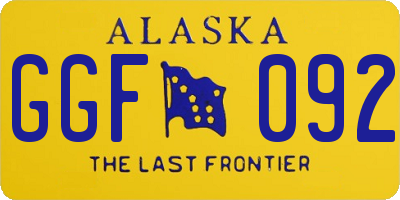 AK license plate GGF092