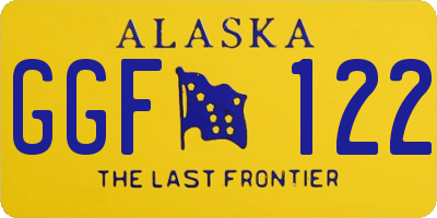 AK license plate GGF122