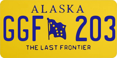 AK license plate GGF203