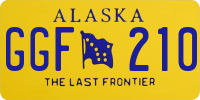 AK license plate GGF210