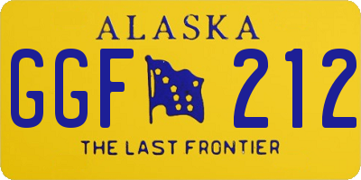 AK license plate GGF212