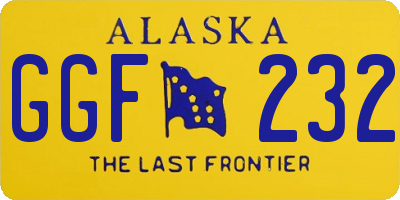 AK license plate GGF232