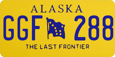AK license plate GGF288
