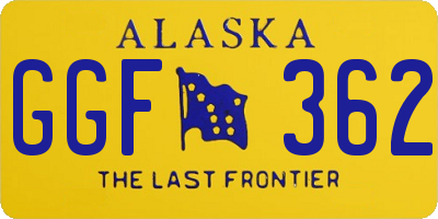 AK license plate GGF362
