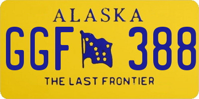AK license plate GGF388